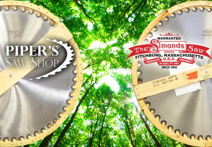 We offer both Simonds and Piper Inserted Tooth Saw Blades, smaller diameter inserted tooth blades for use as top saws and on edgers and carbide saws.